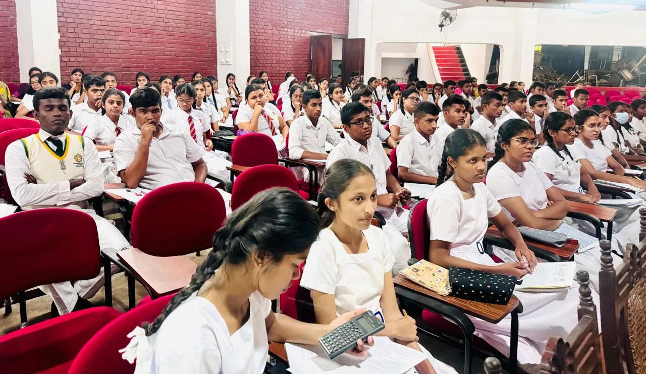 Students taking notes during the Biosystems Technology workshop at the Mahamaya auditorium.