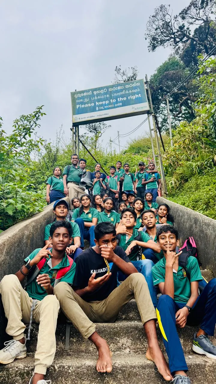 The group on the pilgrimage steps of the Sri Pada trail.