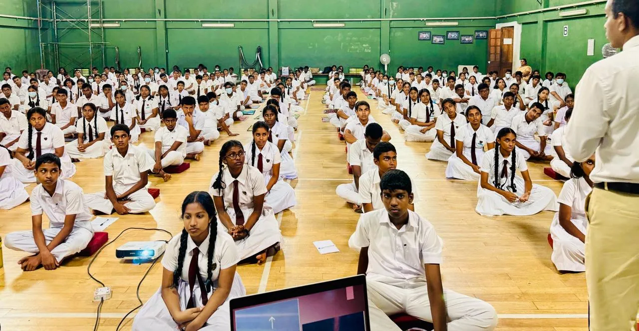 A view of the mindfulness meditation program at Dharmapala Vidyalaya.