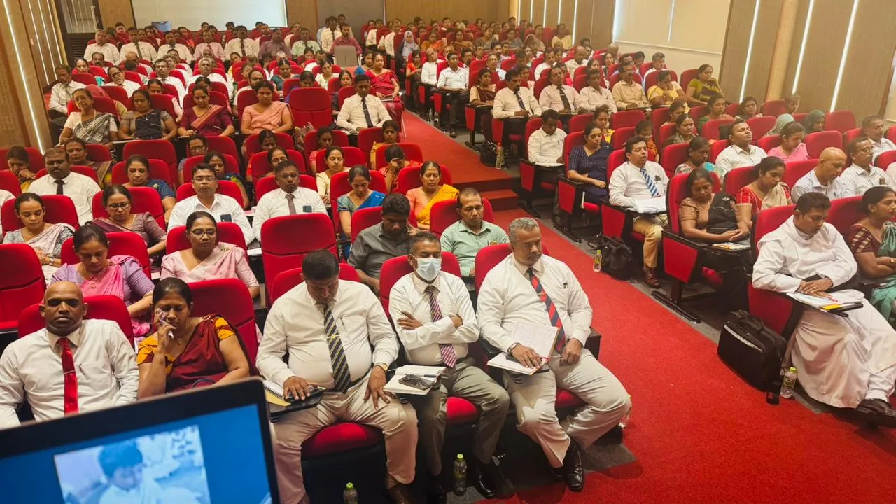A full auditorium of school principals attending the workshop in the Kandy Education Zone.